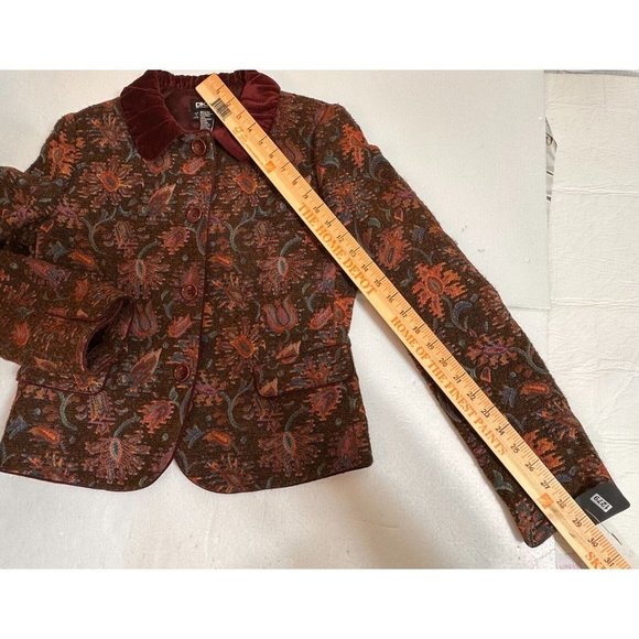 VINTAGE DKNY Coat Corduroy / Twit Multicolor Blazer Size 6 #1279 - Picture 13 of 14